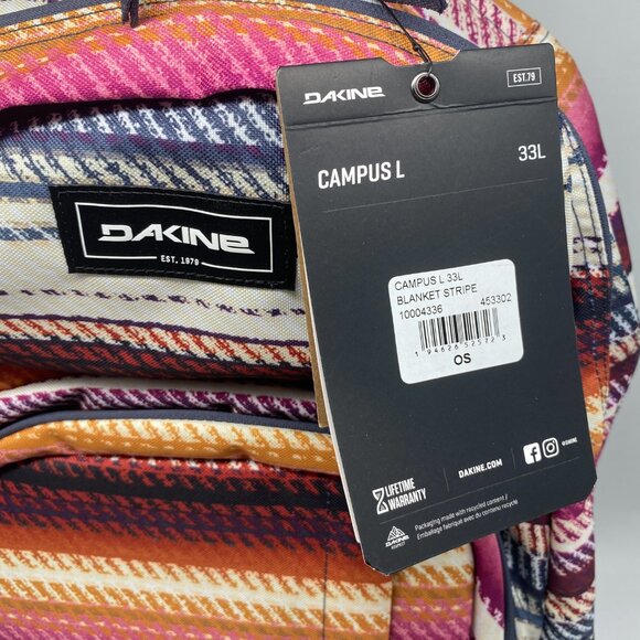 ☆Holiday Season Sale☆ Dakine Campus L 33L Backpack Blanket Stripe - Picture 6 of 6